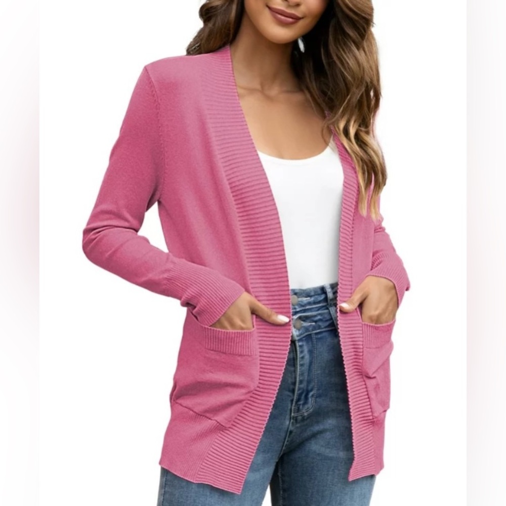 FOLUNSI Women's Cardigan Casual Lightweight Knit Cardigan Sweaters of Female
